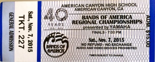 Bands of America General Admission Ticket